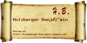Holzberger Benjámin névjegykártya